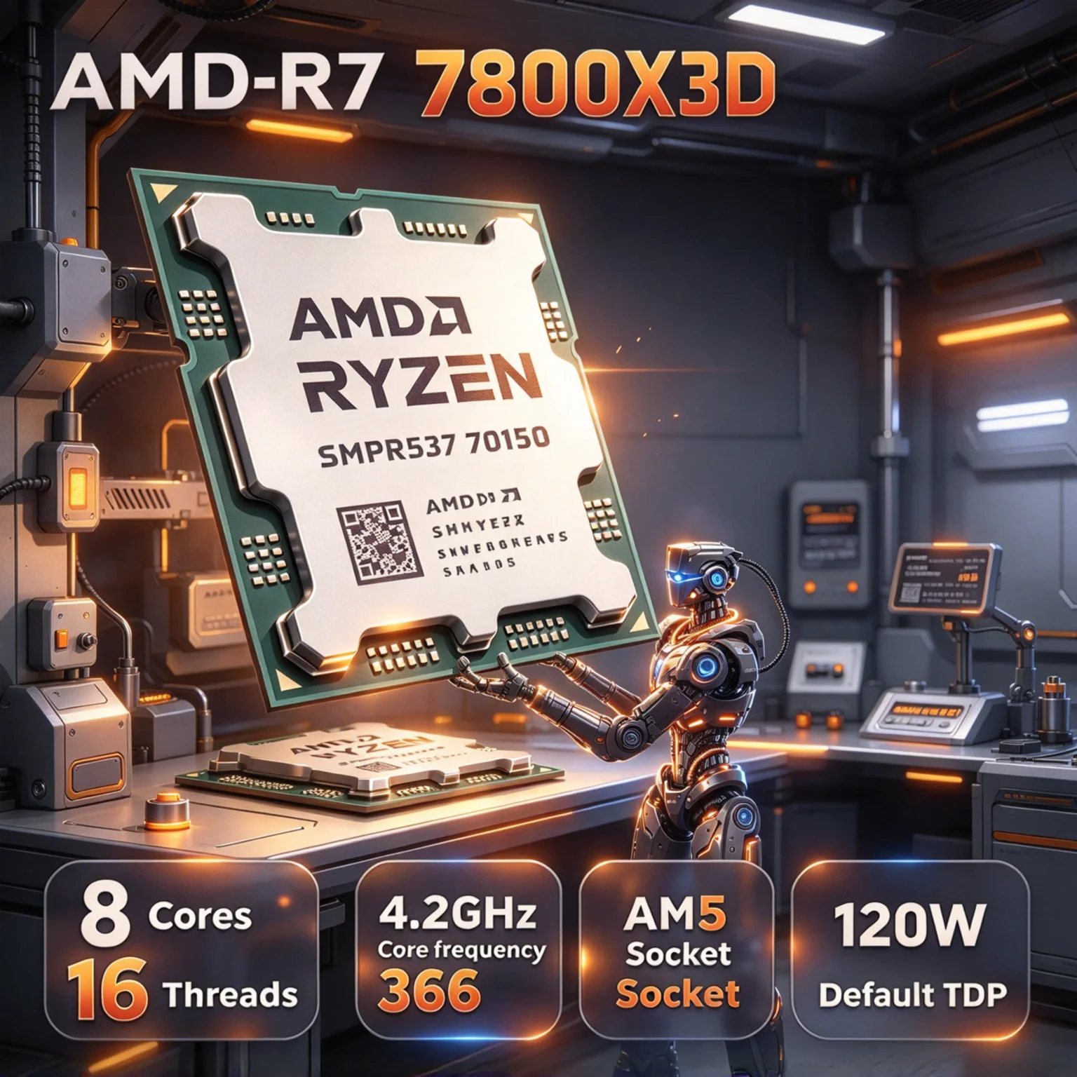 Amd Cpu Ryzen 7 - NOVO Processador AMD Ryzen 7 7800X3D