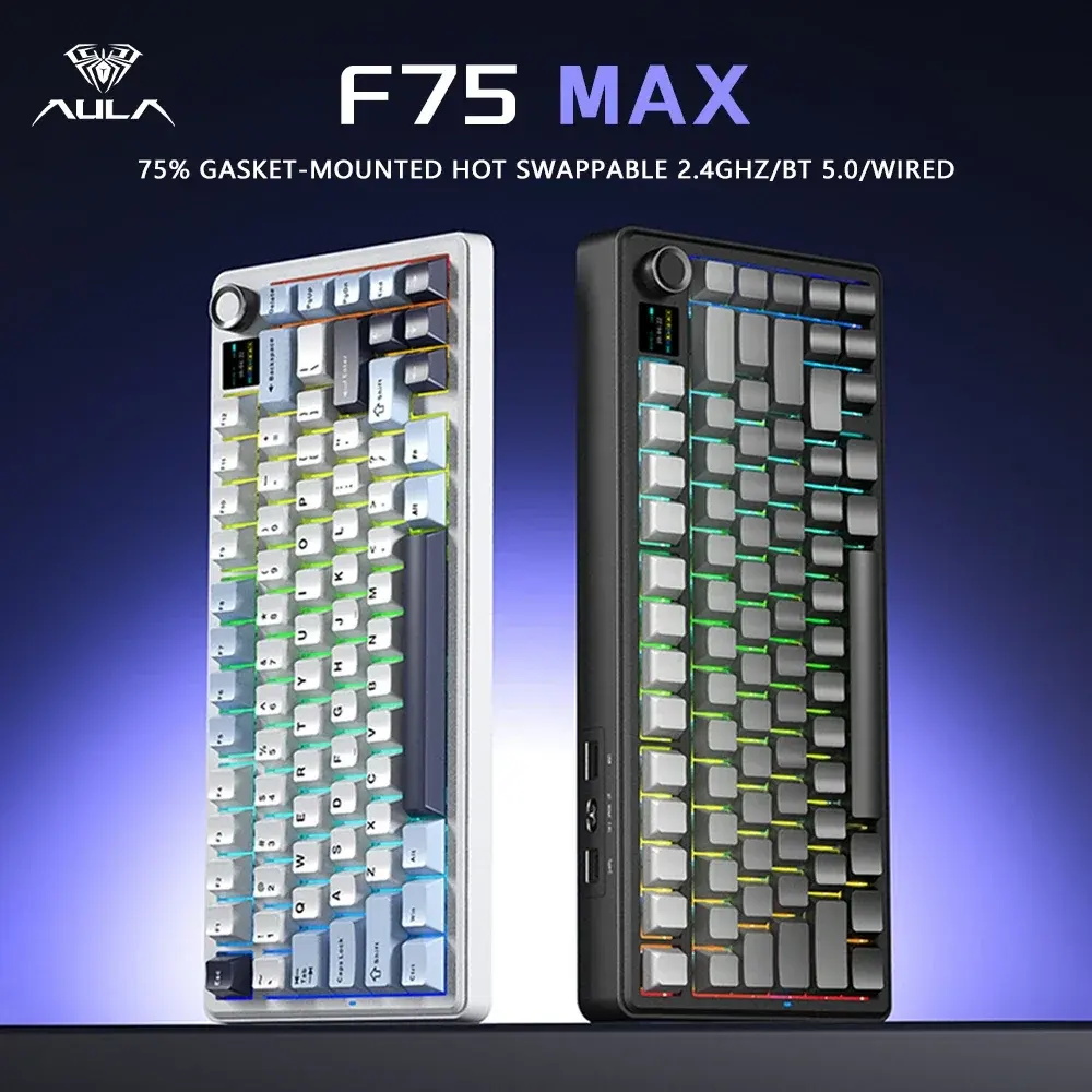 Gaming Keyboard Hot Swappable - Teclado Mecânico para Jogos AULA F75MAX