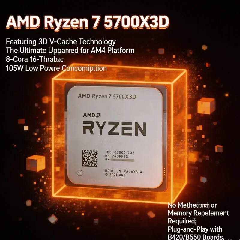 Novo AMD Ryzen 7 5700X3D R7 57 - Amd Cpu Ryzen 7 avaliação e preço