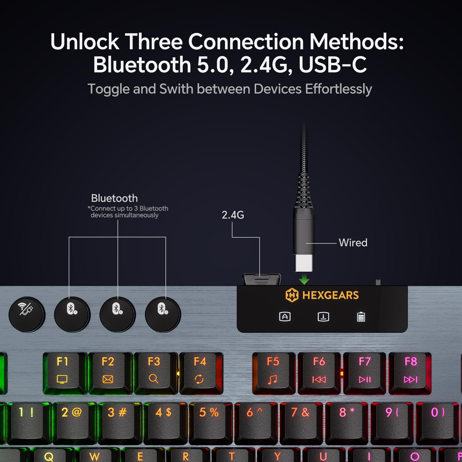 HEXGEARS A3 Teclado Mecânico 8 - Gaming Keyboard Hot Swappable avaliação e preço