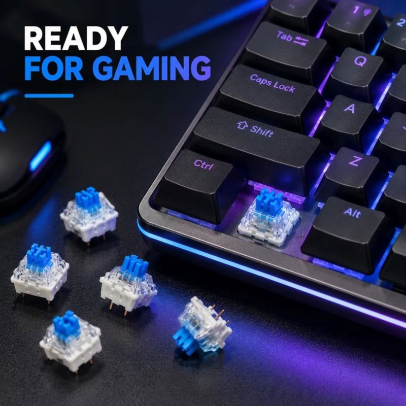 DT21 100 Peças de Interruptore - Keyboard Gaming Blue Switch avaliação e preço